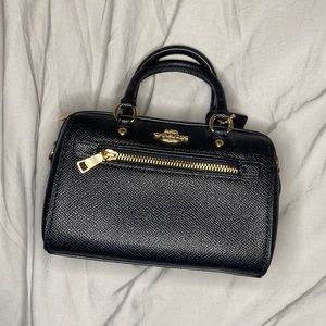 Micro Coach Saffiano Leather Satchel